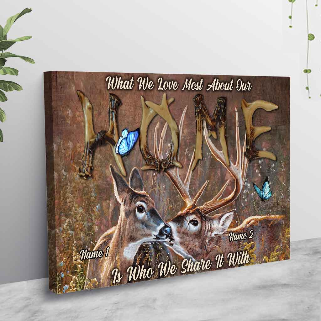 Was wir an unserem Zuhause am meisten lieben – Personalisiertes Jagd-Poster für Paare