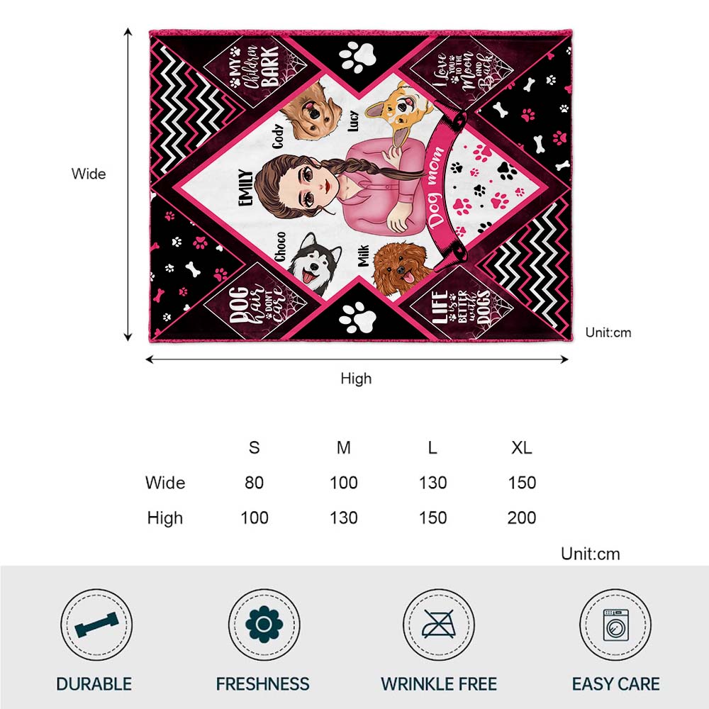 Couverture personnalisée pour chien « Maman chien, Papa chien » pour la fête des mères et la fête des pères