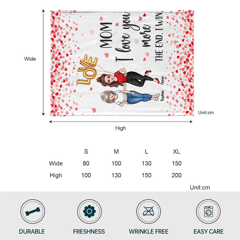 Love You More - Personalized Mother's Day Mother Blanket