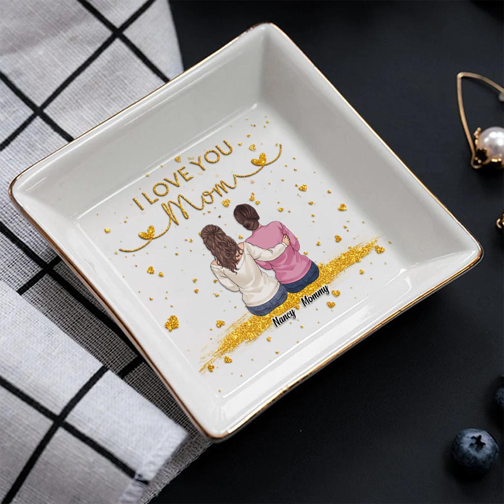 I Love You Mom - Personalized Mother Jewelry Dish
