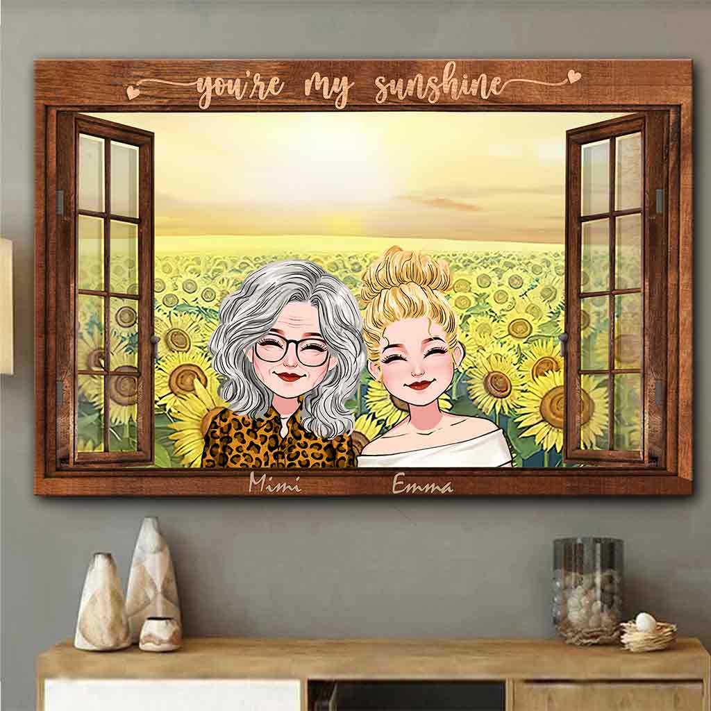 You're My Sunshine - Personalized Mother Canvas And Poster