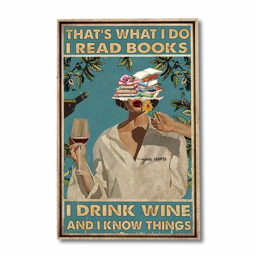 Je lis des livres, je bois - Toile et affiche personnalisées