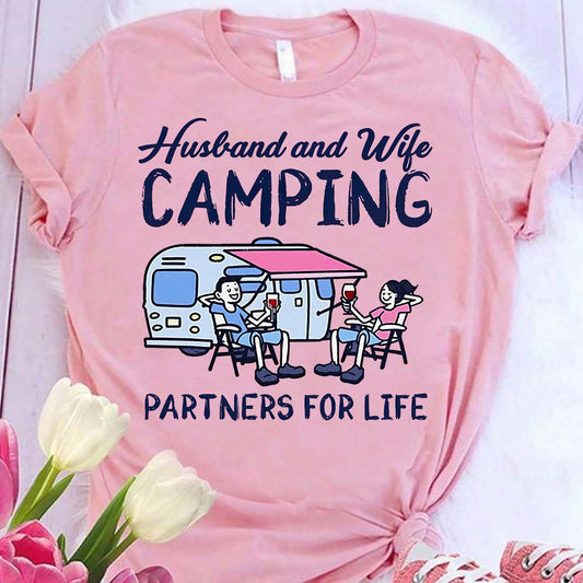 Husband And Wife Camping Partners For Life - Camping T-shirt and Hoodie 112021