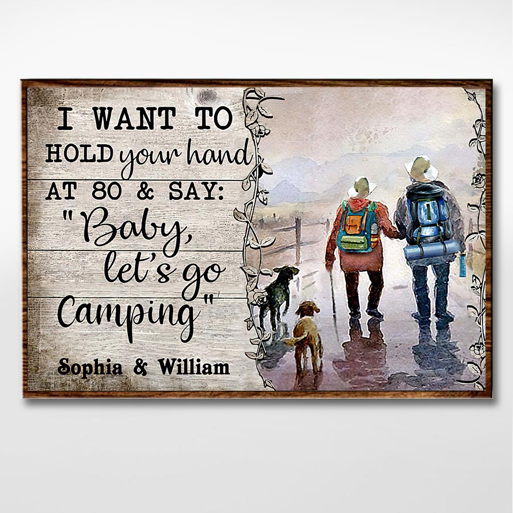 Je veux te tenir la main - Affiche de camping personnalisée 1121