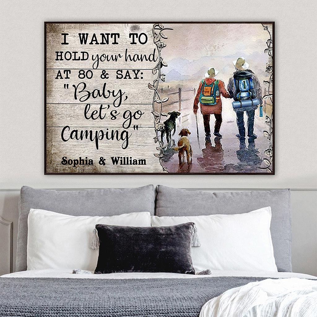 Je veux te tenir la main - Affiche de camping personnalisée 1121