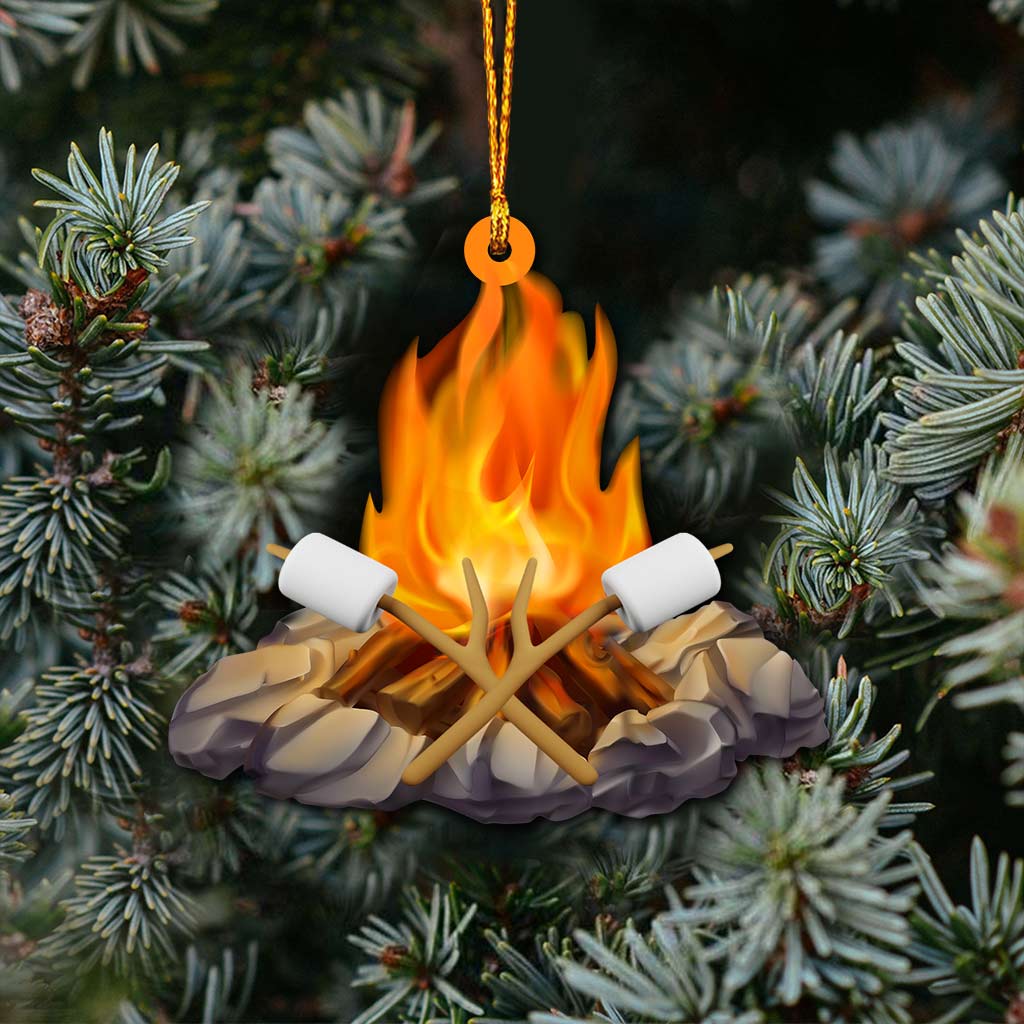 Collection d'articles de camping - Décoration de Noël pour le camping (Imprimée des deux côtés)