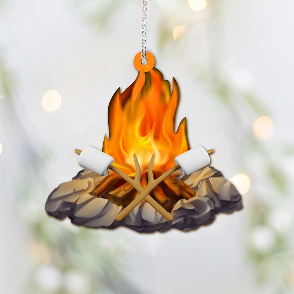 Collection d'articles de camping - Décoration de Noël pour le camping (Imprimée des deux côtés)