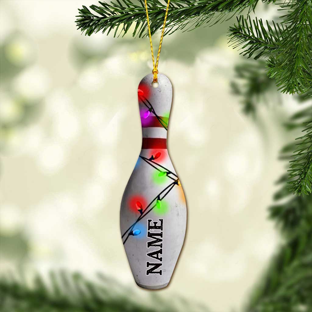 Bowling-Artikel-Kollektion – Personalisierter Bowling-Weihnachtsschmuck (beidseitig bedruckt)