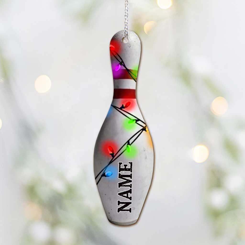Bowling-Artikel-Kollektion – Personalisierter Bowling-Weihnachtsschmuck (beidseitig bedruckt)