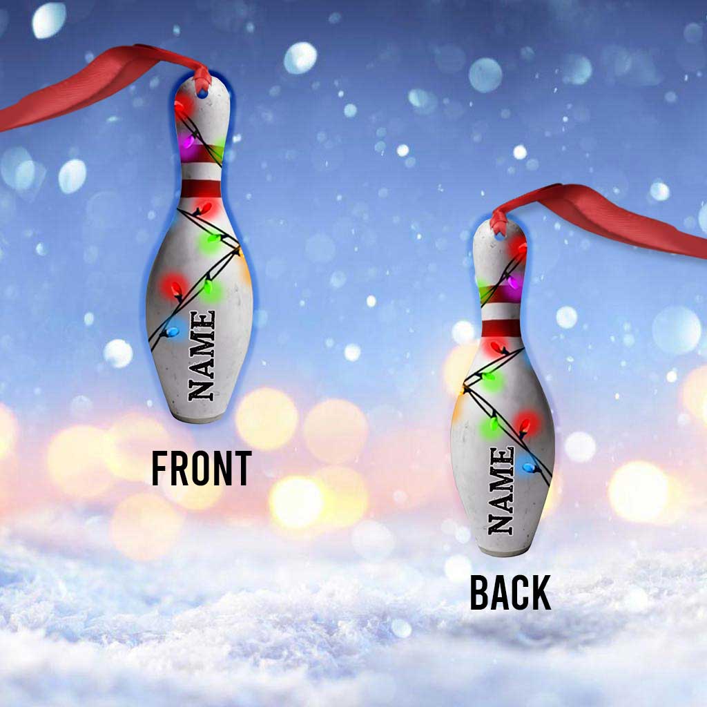Bowling-Artikel-Kollektion – Personalisierter Bowling-Weihnachtsschmuck (beidseitig bedruckt)