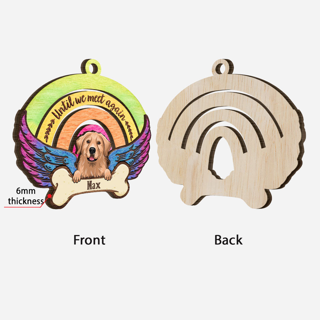 Bis wir uns wiedersehen – Personalisierter Weihnachtsschmuck aus Holz in Hundeform