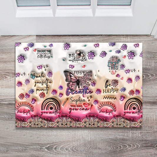Positive Affirmations Butterfly - Personalized Butterfly Doormat
