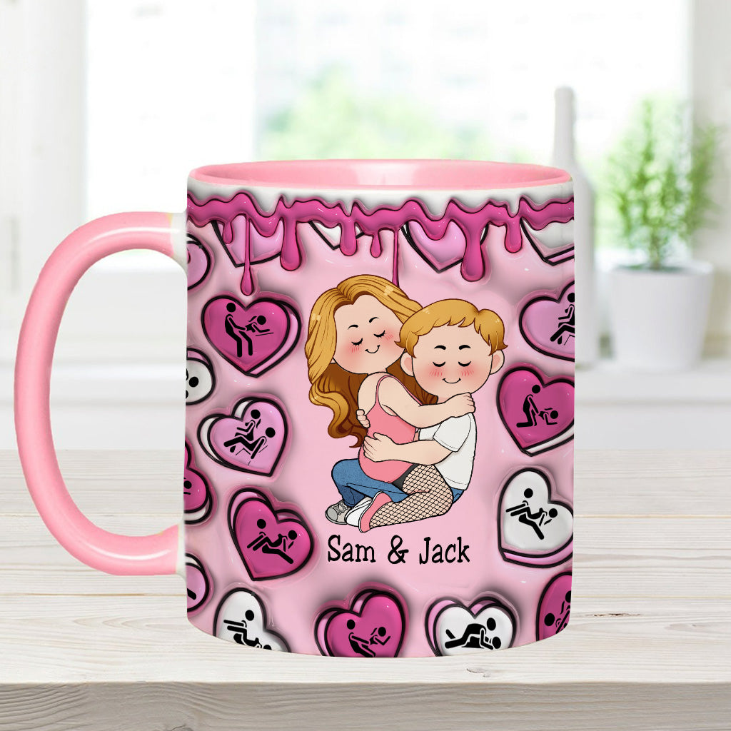 My Favorite Place Is Inside Your Hug Heart Candy - Personalized Couple Accent Mug