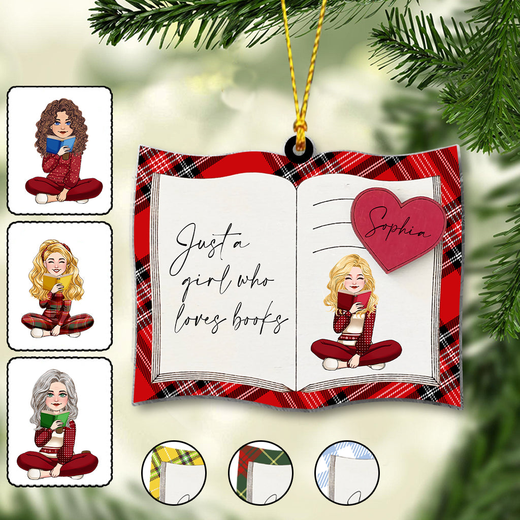 Just A Girl Who Loves Books - Personalized Book Ornament