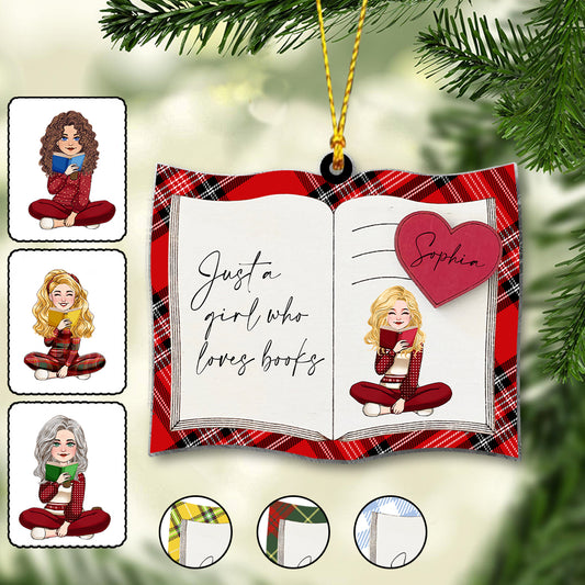 Just A Girl Who Loves Books - Personalized Book Ornament