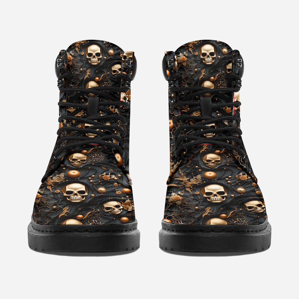Gold Skull - Personalized Skull All Season Boots