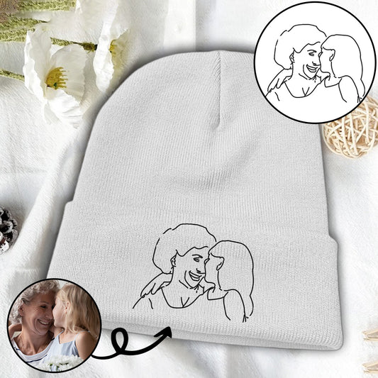 Bonnet brodé personnalisé avec photo - Mamie