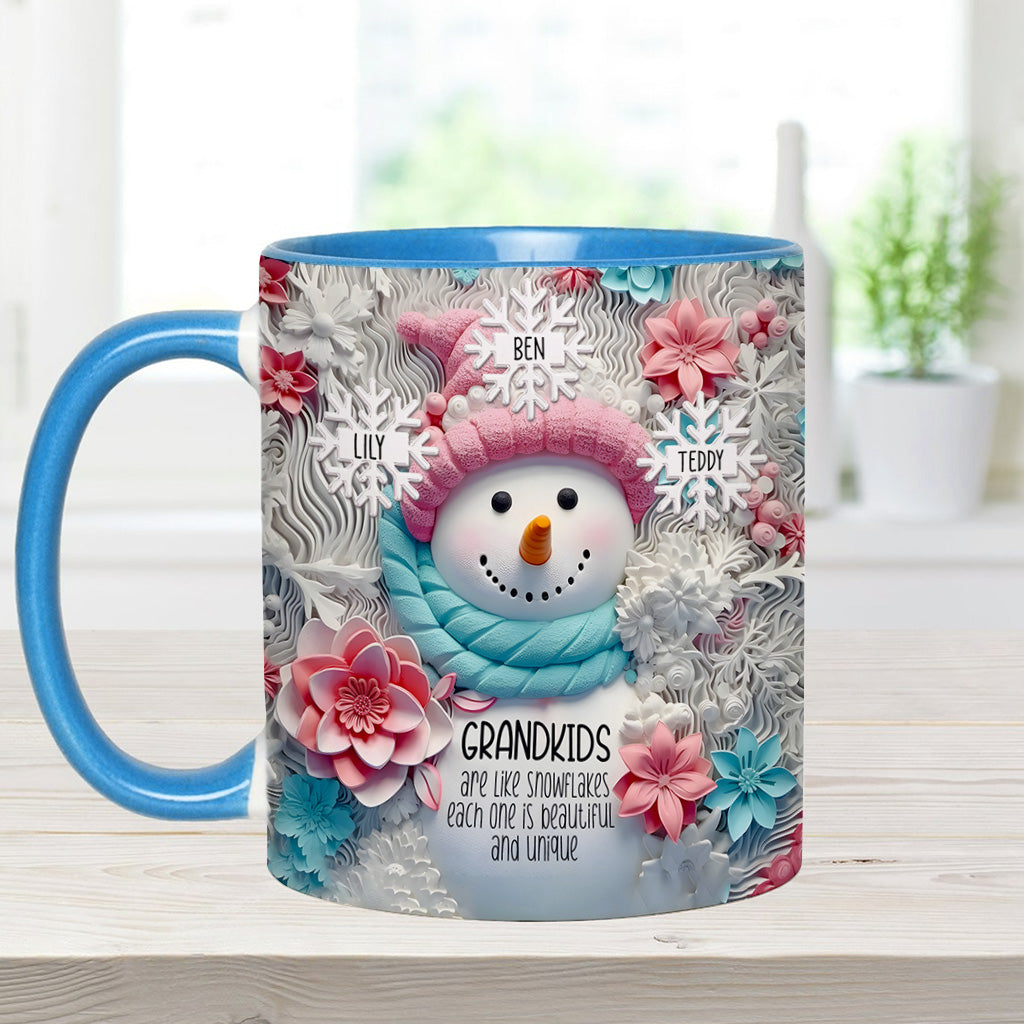 Grandkids Are Like Snowflakes - Gift for grandma - Personalized Accent Mug
