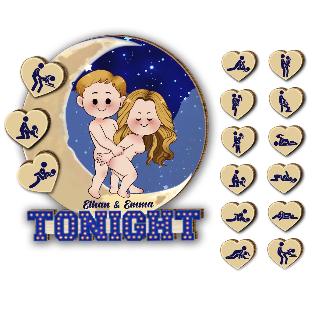 Tonight - Personalized Couple Interchangeable Seasonal Wood Sign