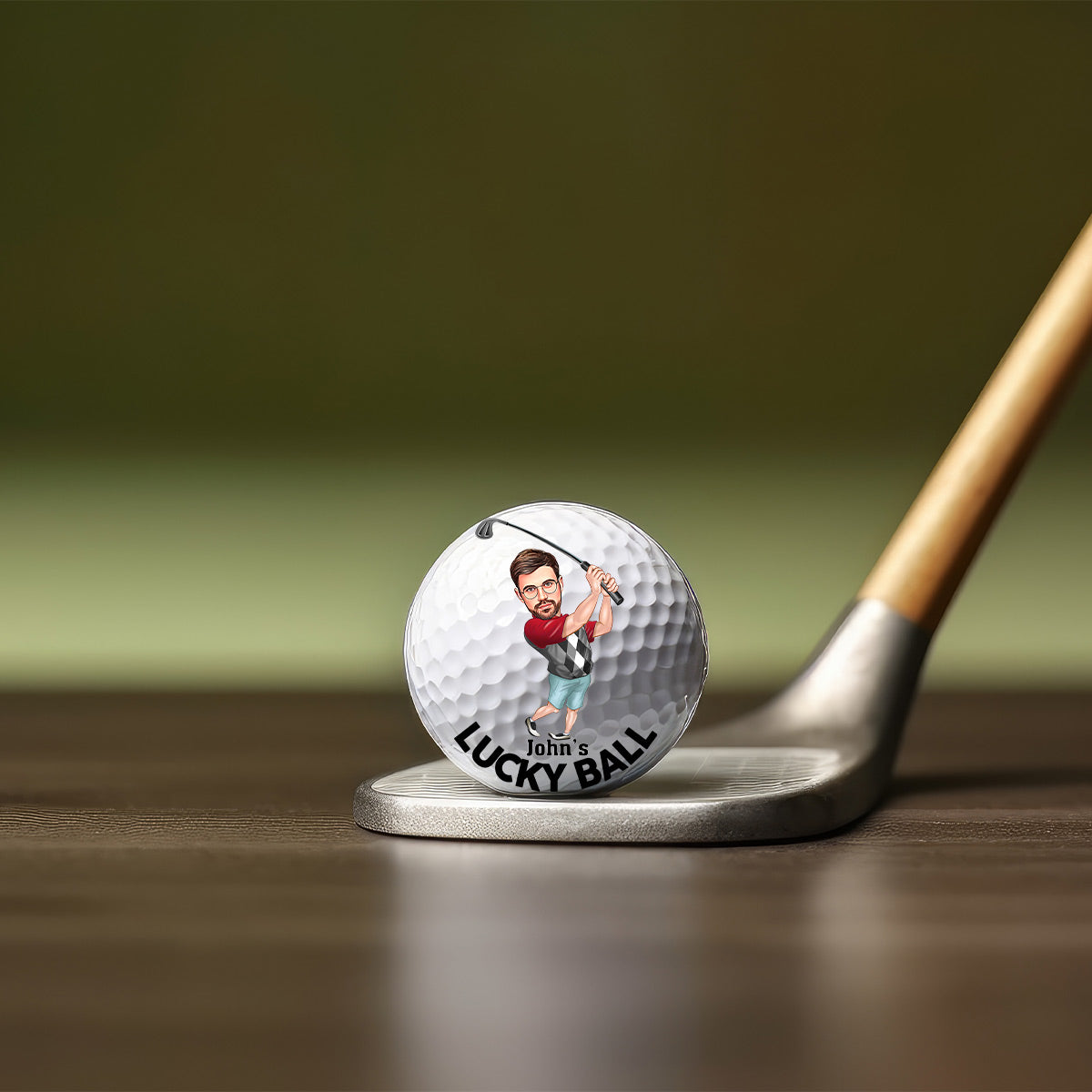 Balle porte-bonheur - Cadeau de golf pour papa, lui, grand-père, mari - Balle de golf personnalisée