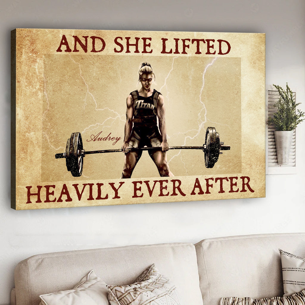 Und sie hob schwer bis an ihr Lebensende – Personalisierte Fitness-Leinwand und Poster
