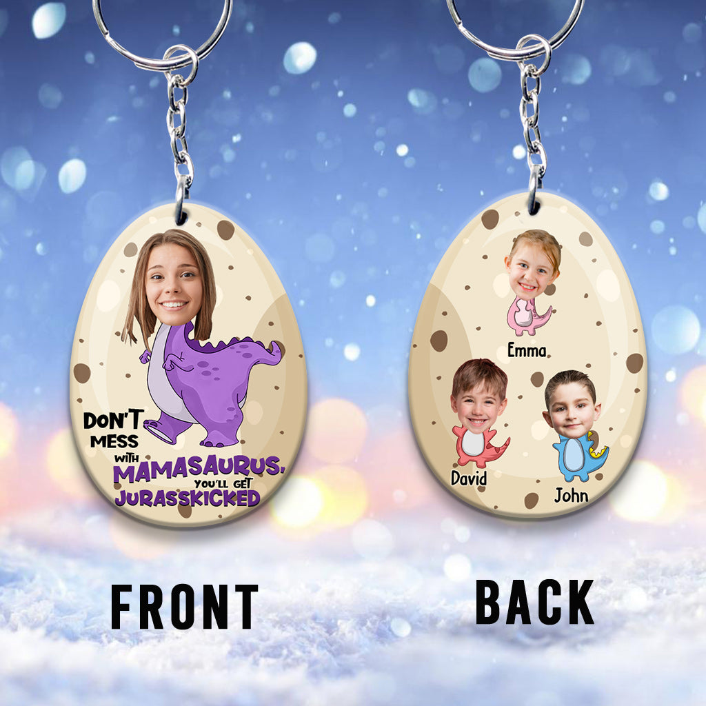 Don't Mess With Mamasaurus Jurasskicked - Personalized Mother Keychain
