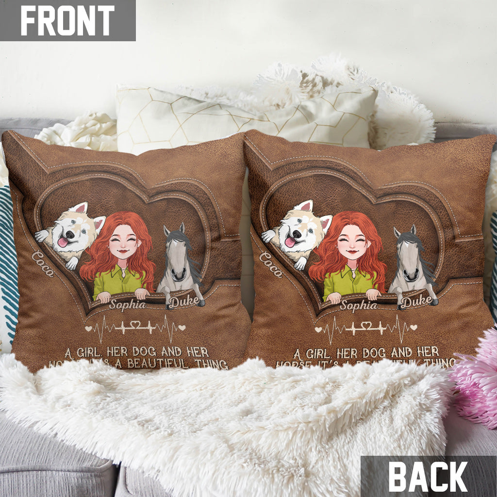 Quel bel objet ! - Coussin décoratif personnalisé à motif cheval