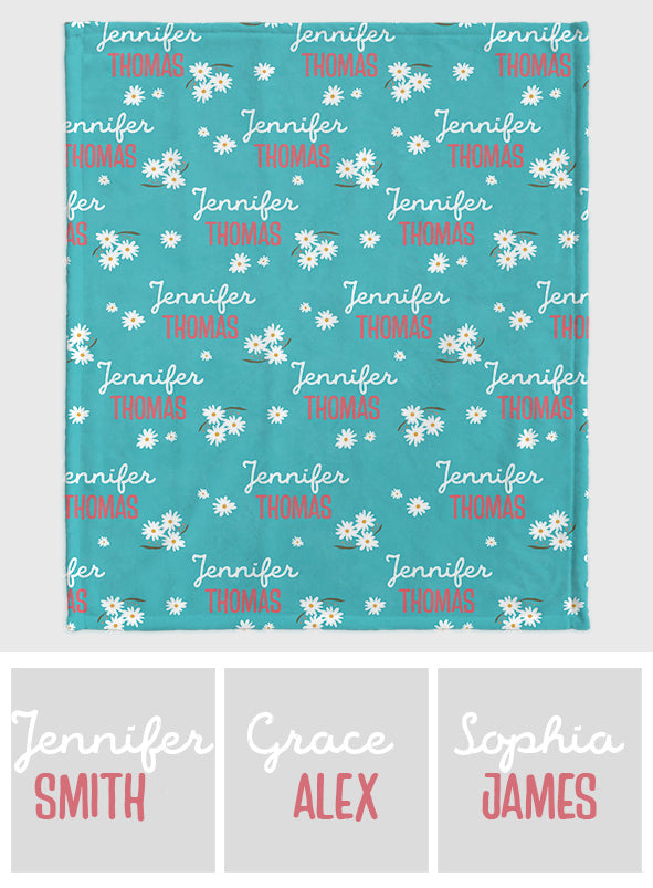 Daisy Custom Name - Personalized Couple Blanket