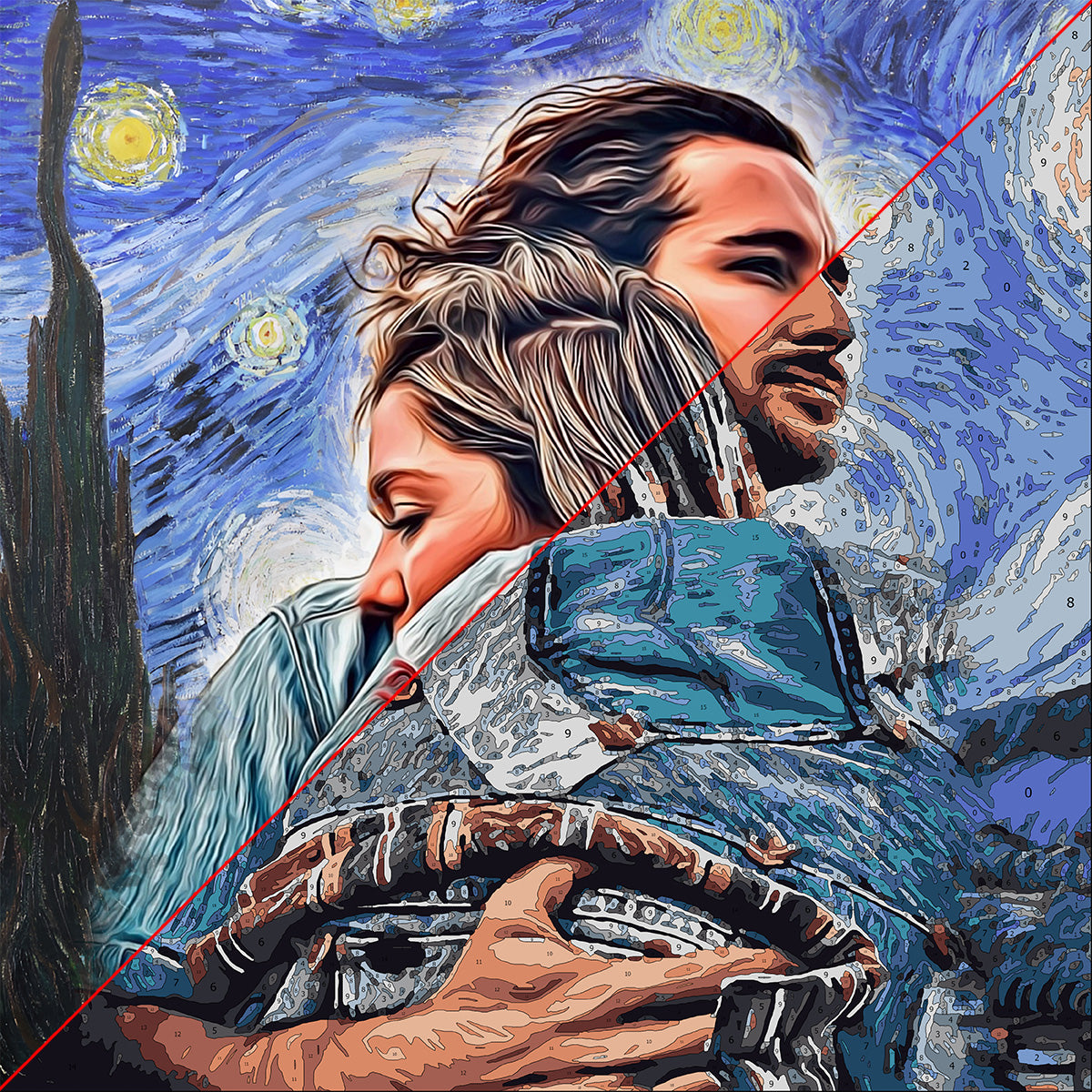 Starry Night - Personalized Couple Paint By Numbers Kit