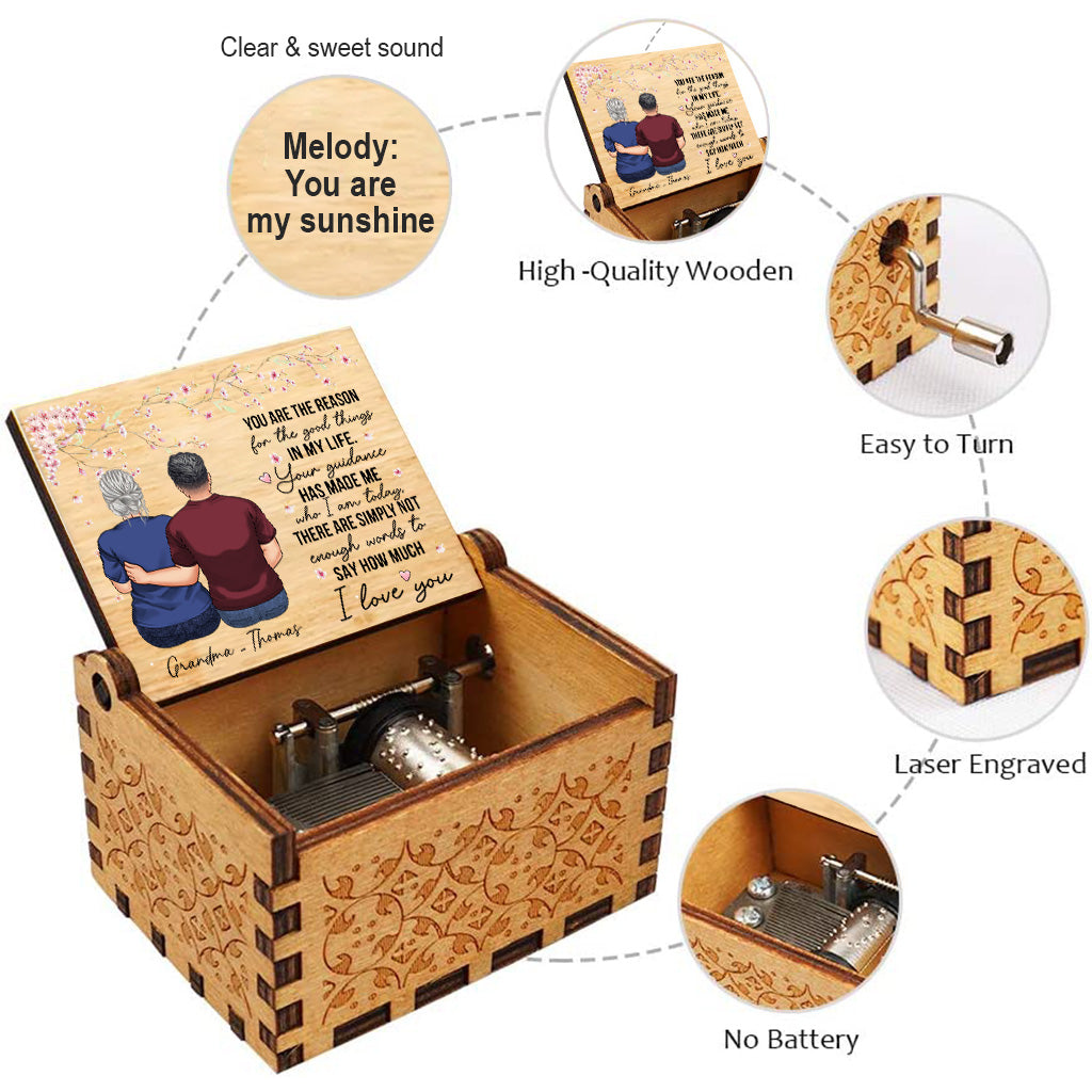 You Are The Reason - Gift for mom, grandma - Personalized Hand Crank Music Box