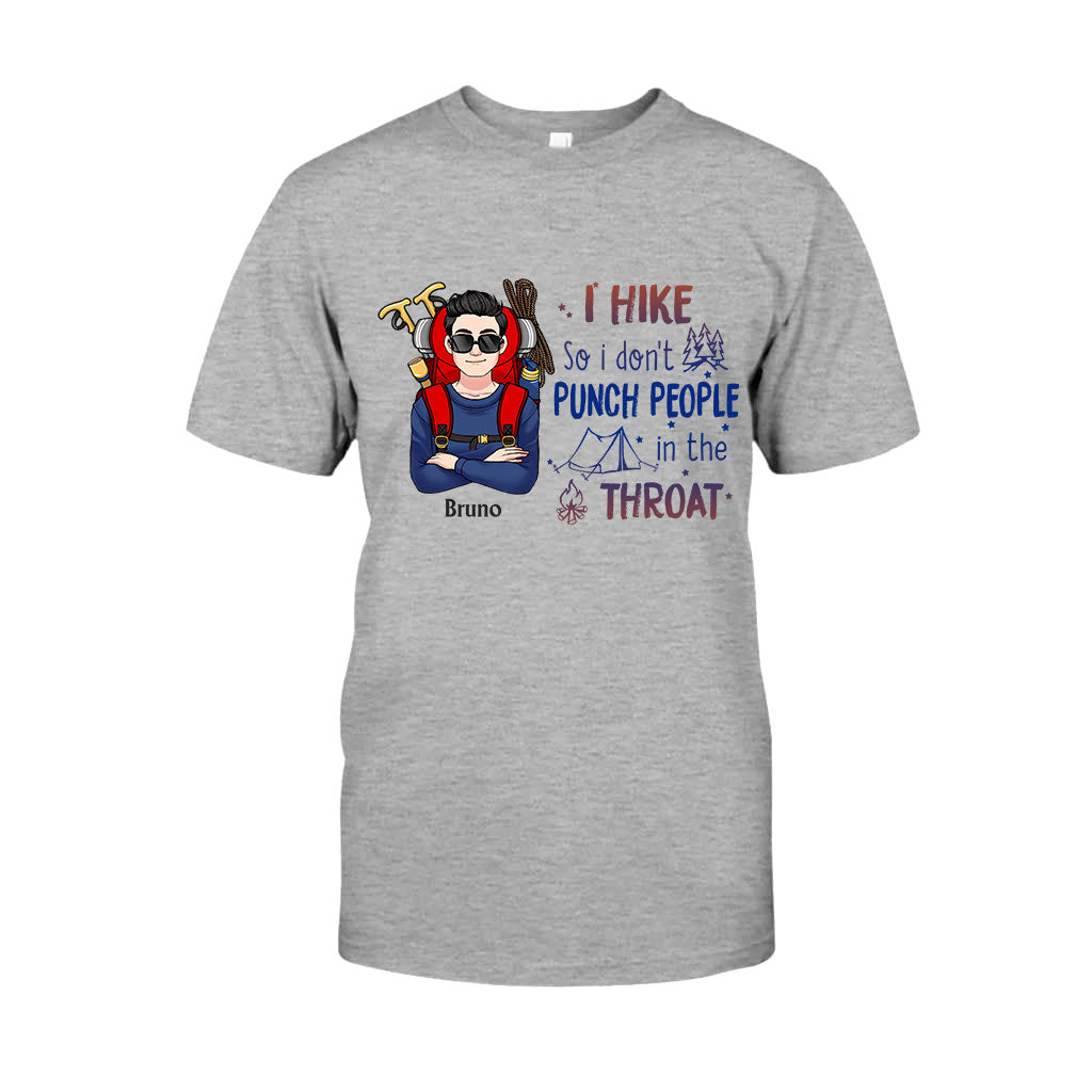 Je fais de la randonnée pour ne pas frapper les gens à la gorge - T-shirt et sweat à capuche de randonnée personnalisés