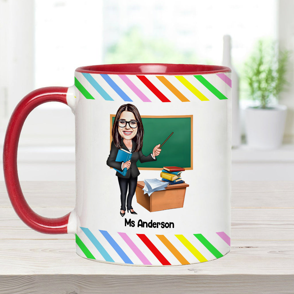 Der Einfluss eines guten Lehrers ist unvergänglich – personalisierte Tasse mit Lehrer-Akzent