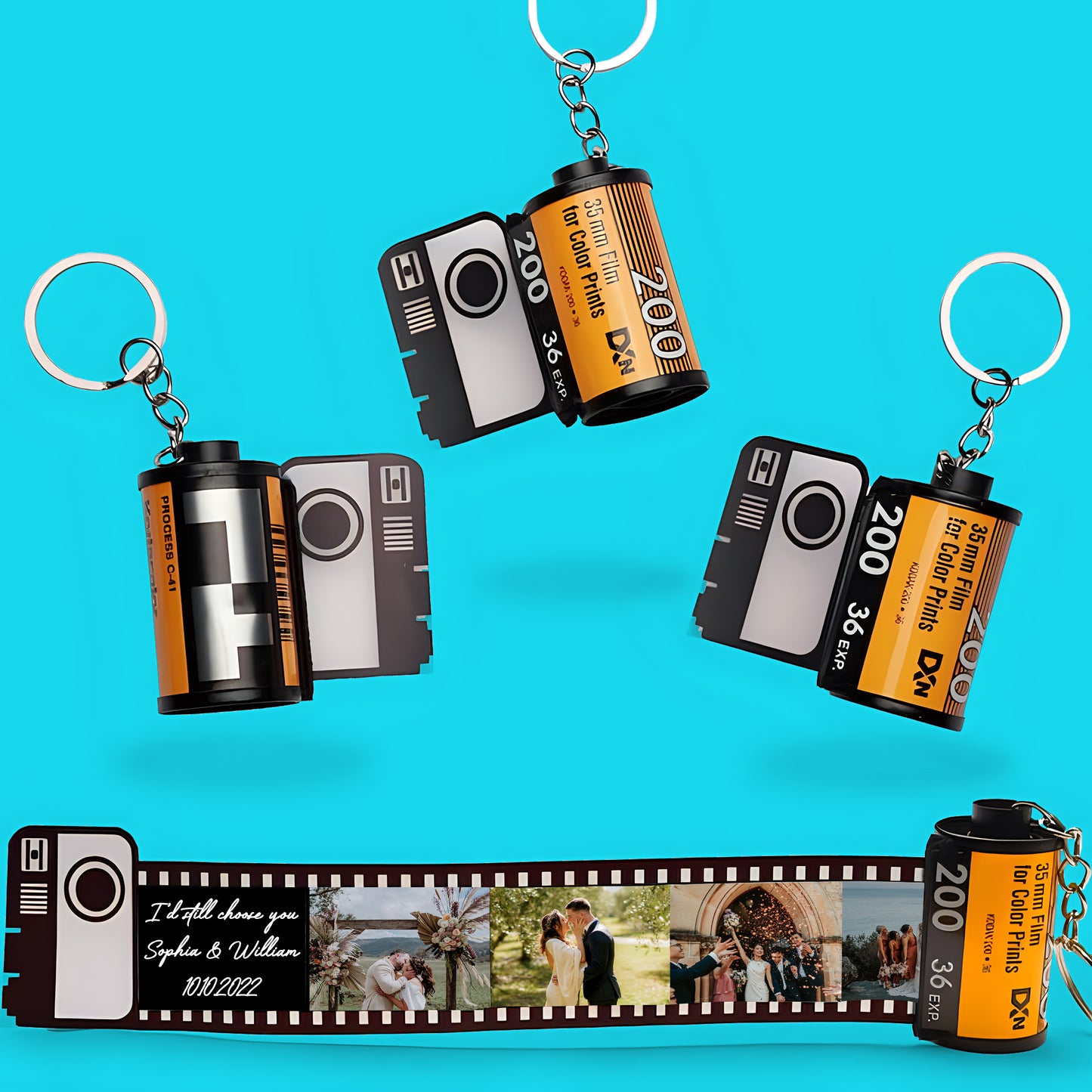 I Still Choose You - Personalized Husband And Wife Film Roll Keychain