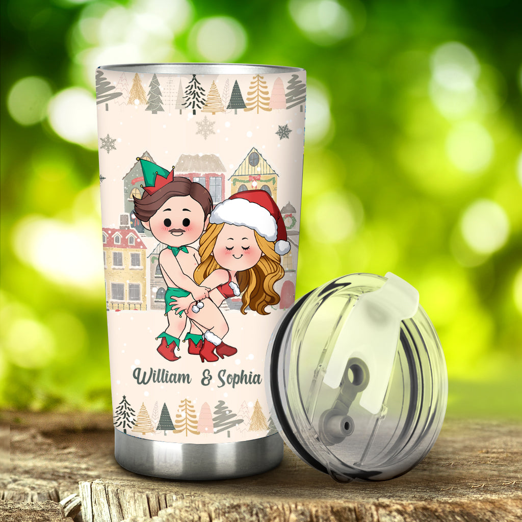 Christmas is Coming to Poundtown - Personalized Couple Tumbler