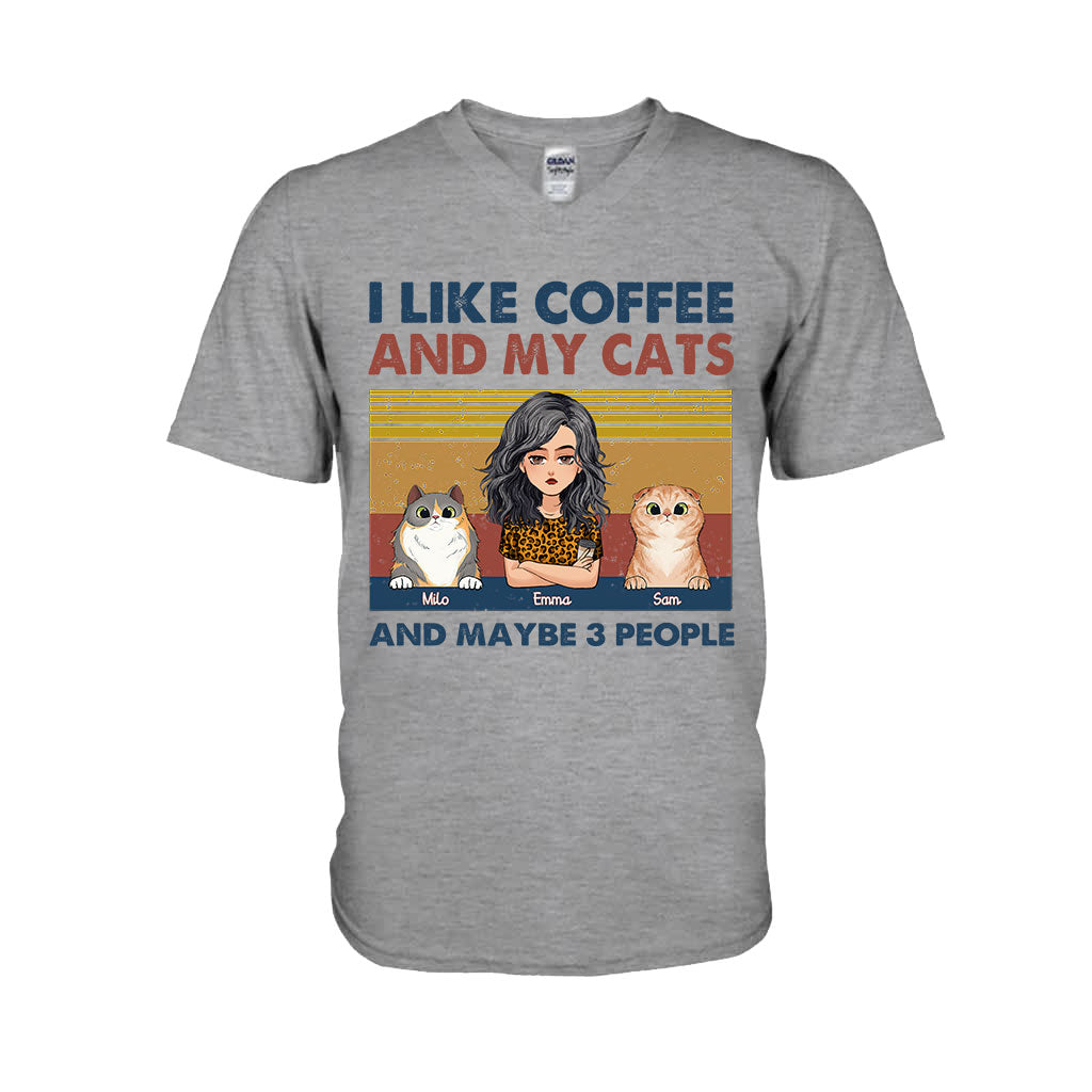 Ich mag Kaffee und meinen Hund – Hundegeschenk für Katzenliebhaber – Personalisiertes T-Shirt und Hoodie