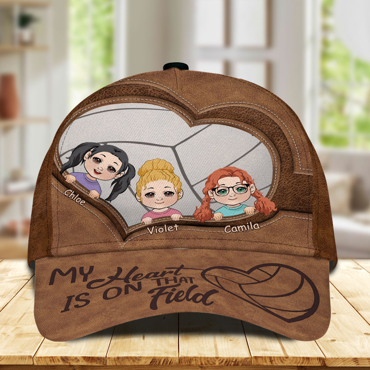 My Heart Is On That Field - Personalized Volleyball Classic Cap