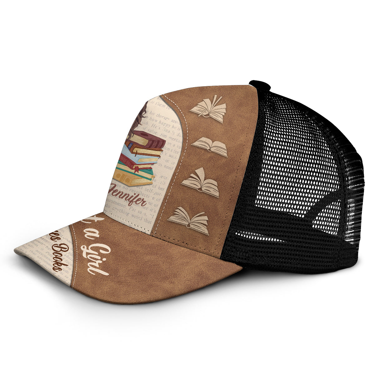 Juste une fille qui aime les livres - Casquette de camionneur personnalisée avec des livres