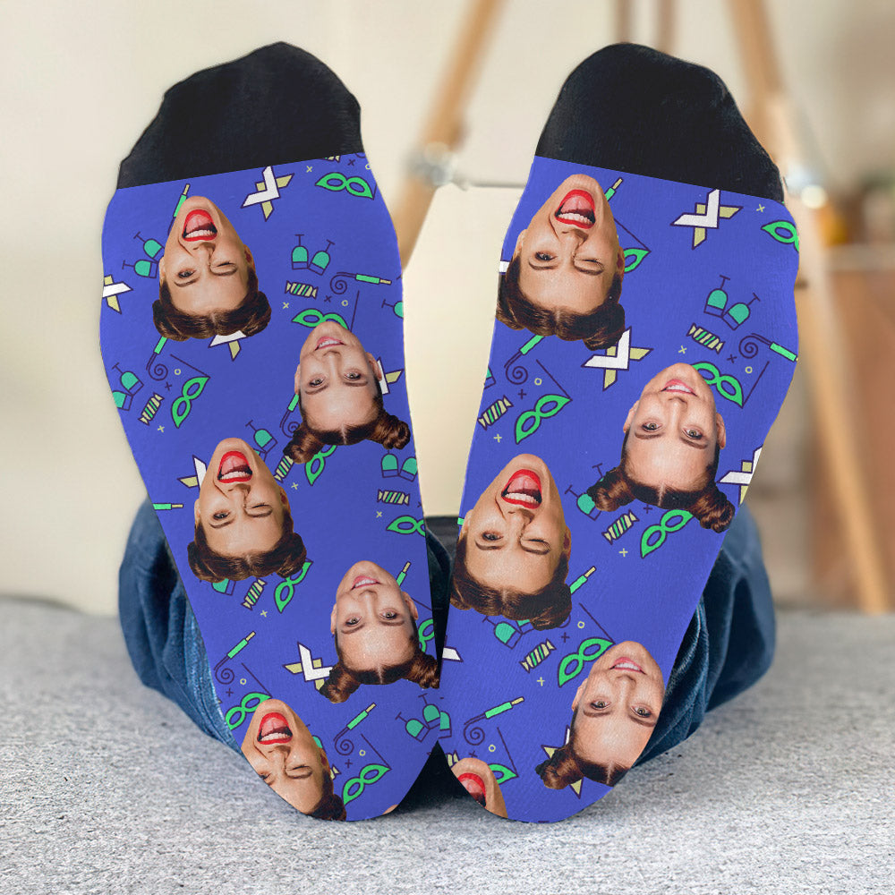 Individuelles Gesichtsmuster für Partys – Personalisierte Geschwistersocken