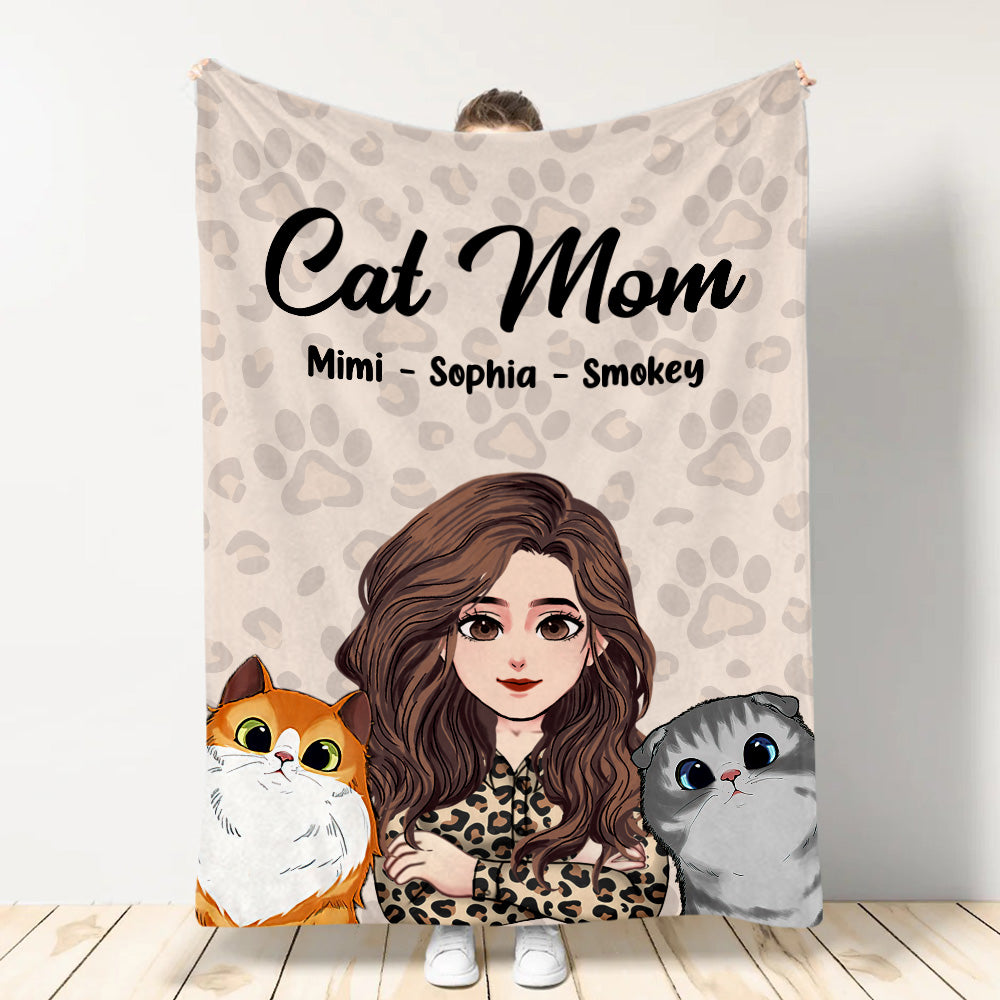 Katzenmama – Geschenk für Katzenliebhaber – Personalisierte Decke