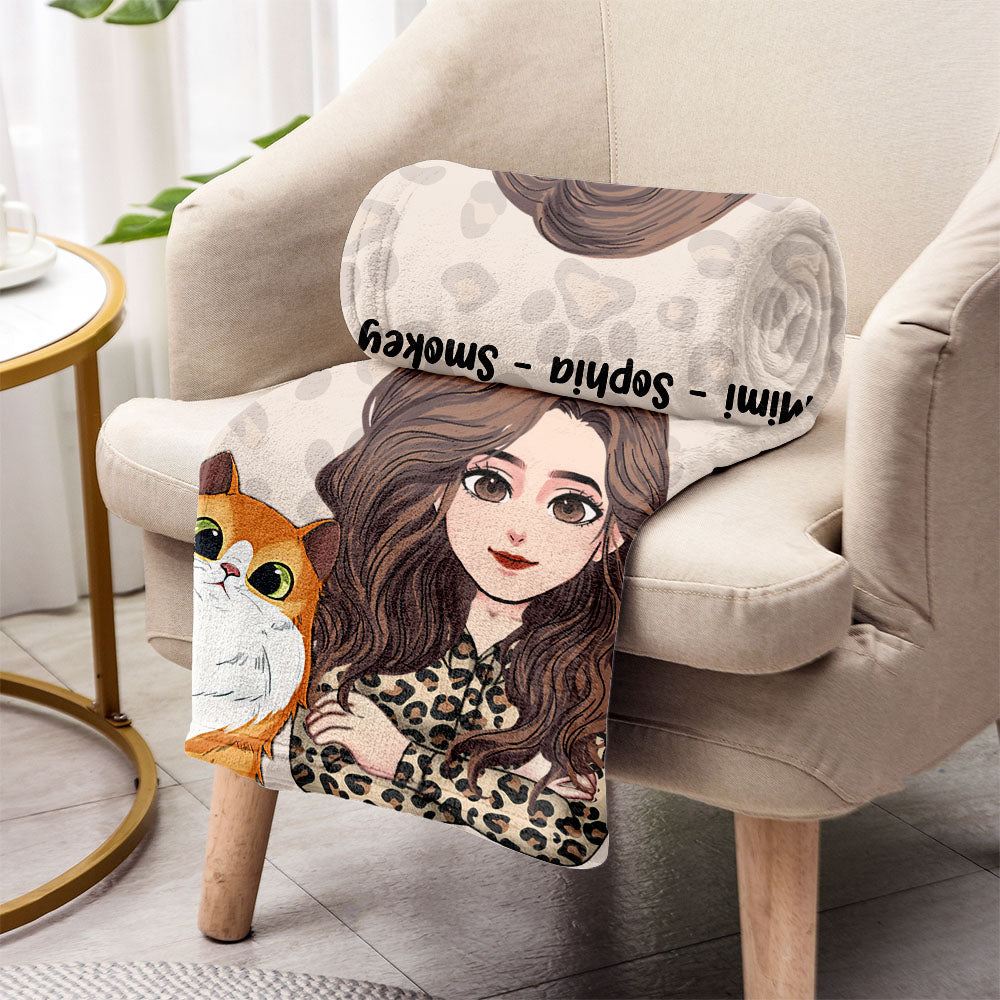 Katzenmama – Geschenk für Katzenliebhaber – Personalisierte Decke