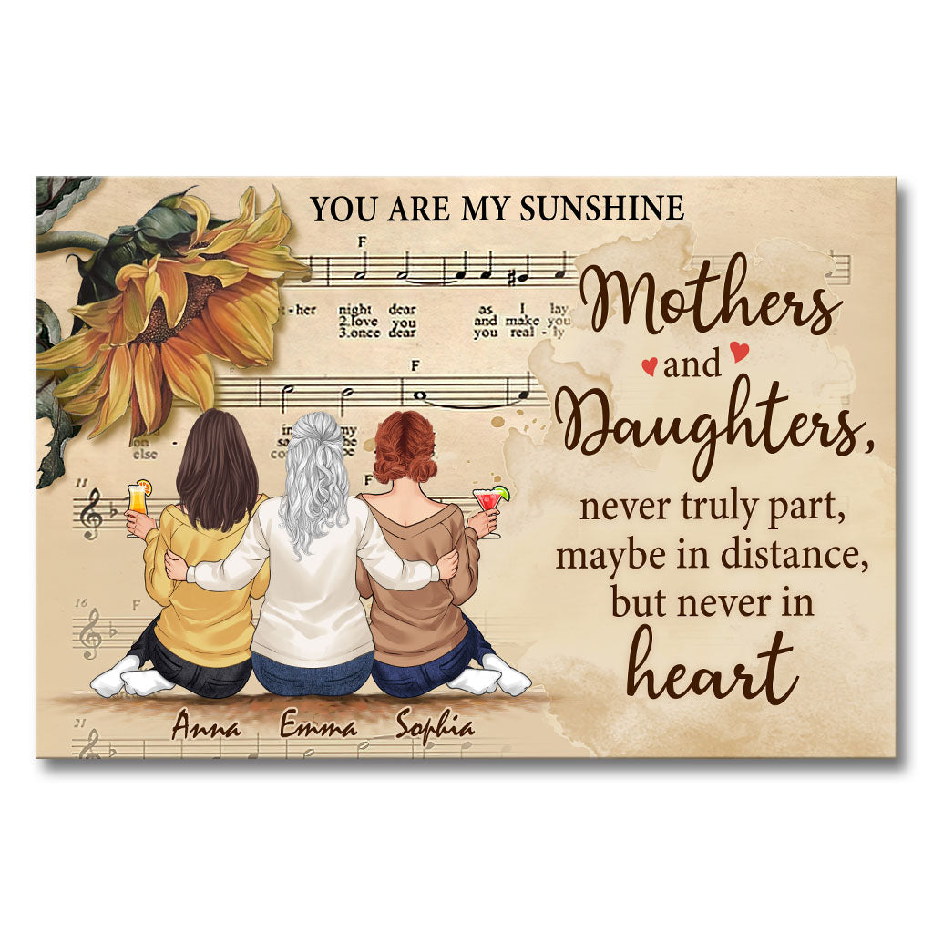 Mothers And Daughters Never Truly Apart - Personalized Mother's Day Mother Canvas And Poster