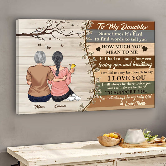 To My Daughter - Personalized Mother's Day Mother Canvas And Poster