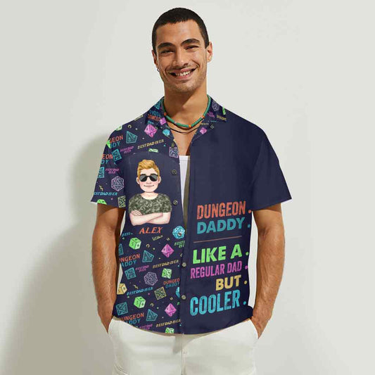 Like A Regular Dad But Cooler - Personalized RPG Hawaiian Shirt