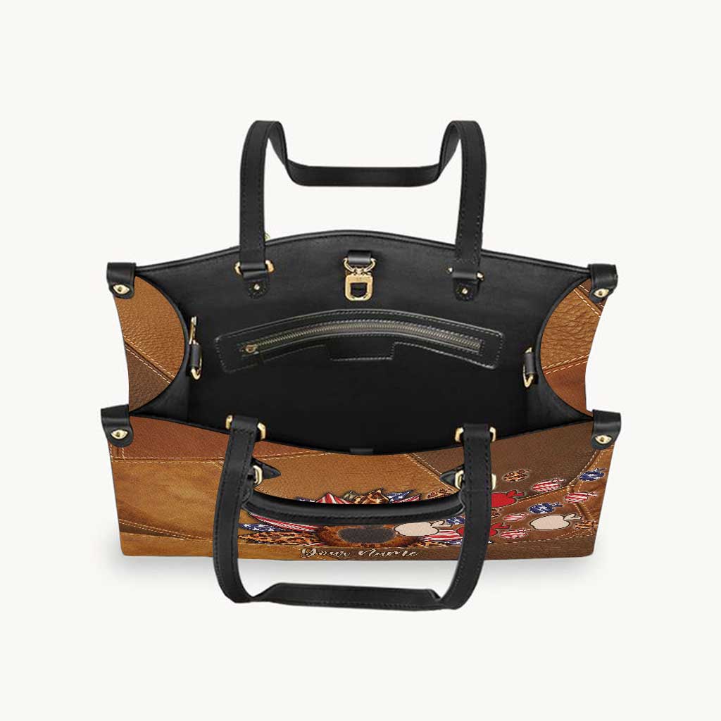 All American Teacher – Personalisierte Lederhandtasche zum Unabhängigkeitstag