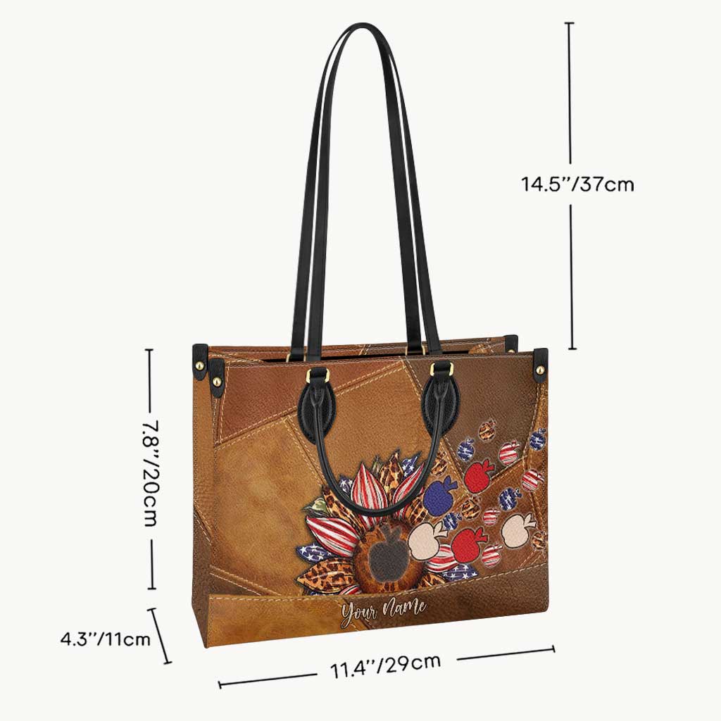 All American Teacher – Personalisierte Lederhandtasche zum Unabhängigkeitstag