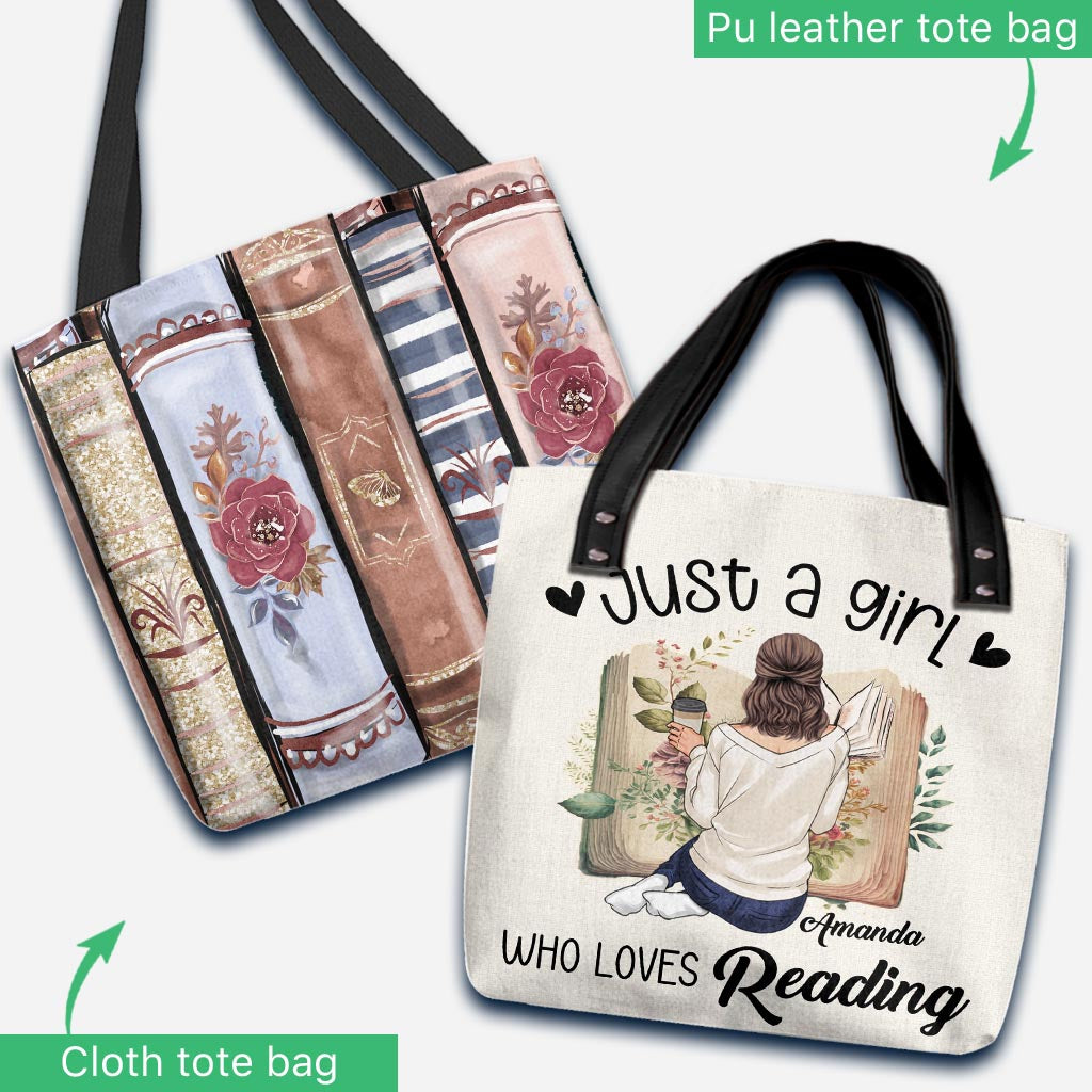 Sac fourre-tout personnalisé « Juste une fille qui aime lire »