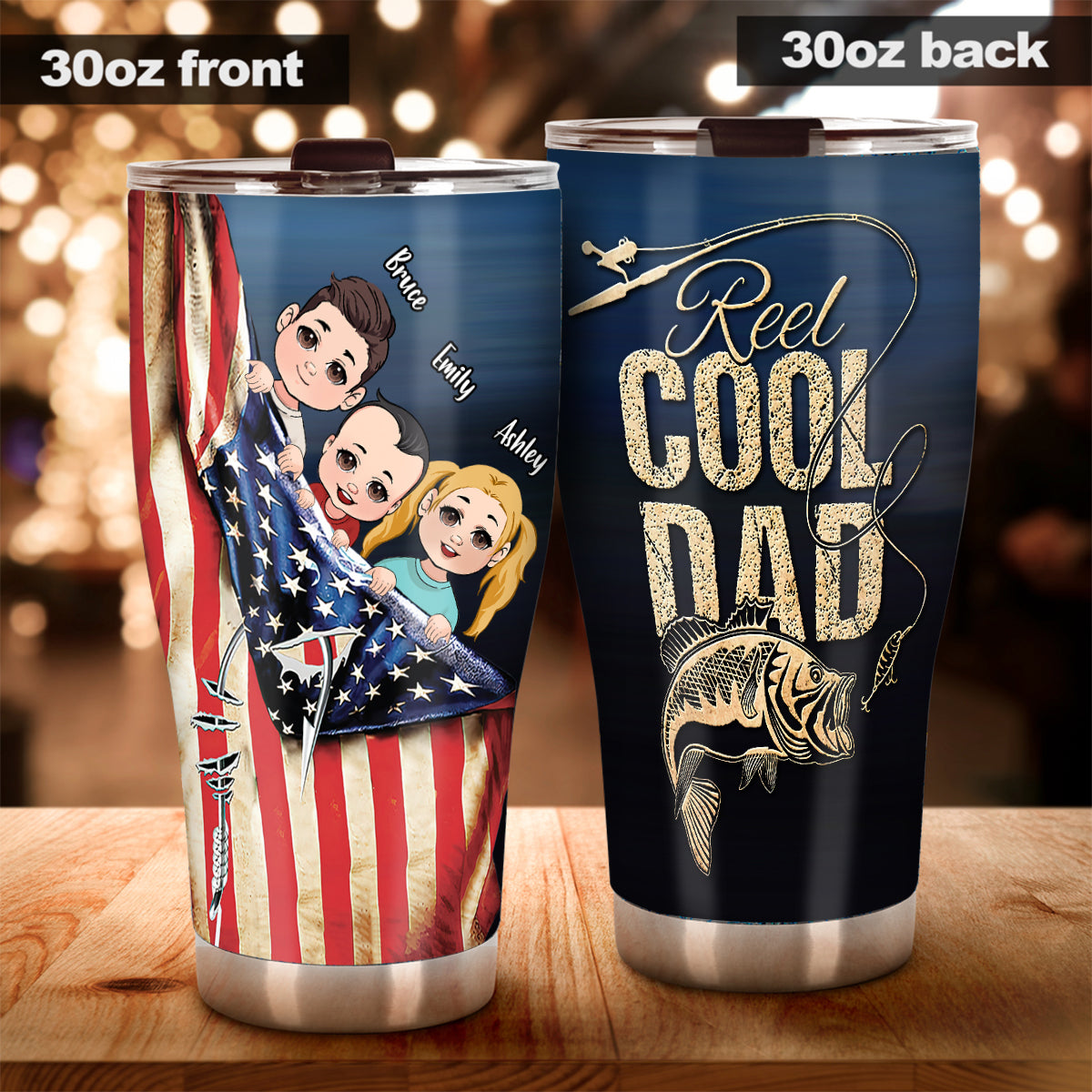 Reel Cool Dad - Personalized Fishing Tumbler