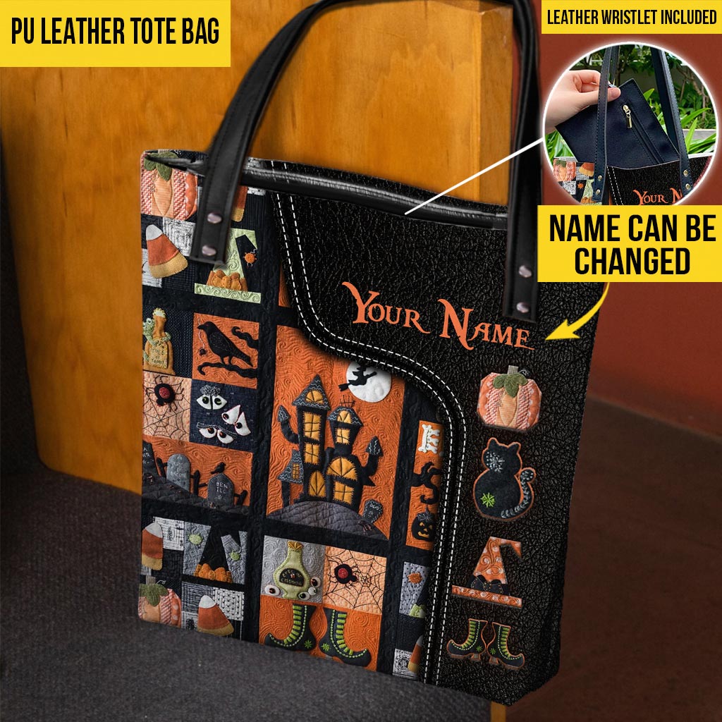Mon balai est cassé, alors maintenant je fais du patchwork. Sac fourre-tout personnalisé d'Halloween