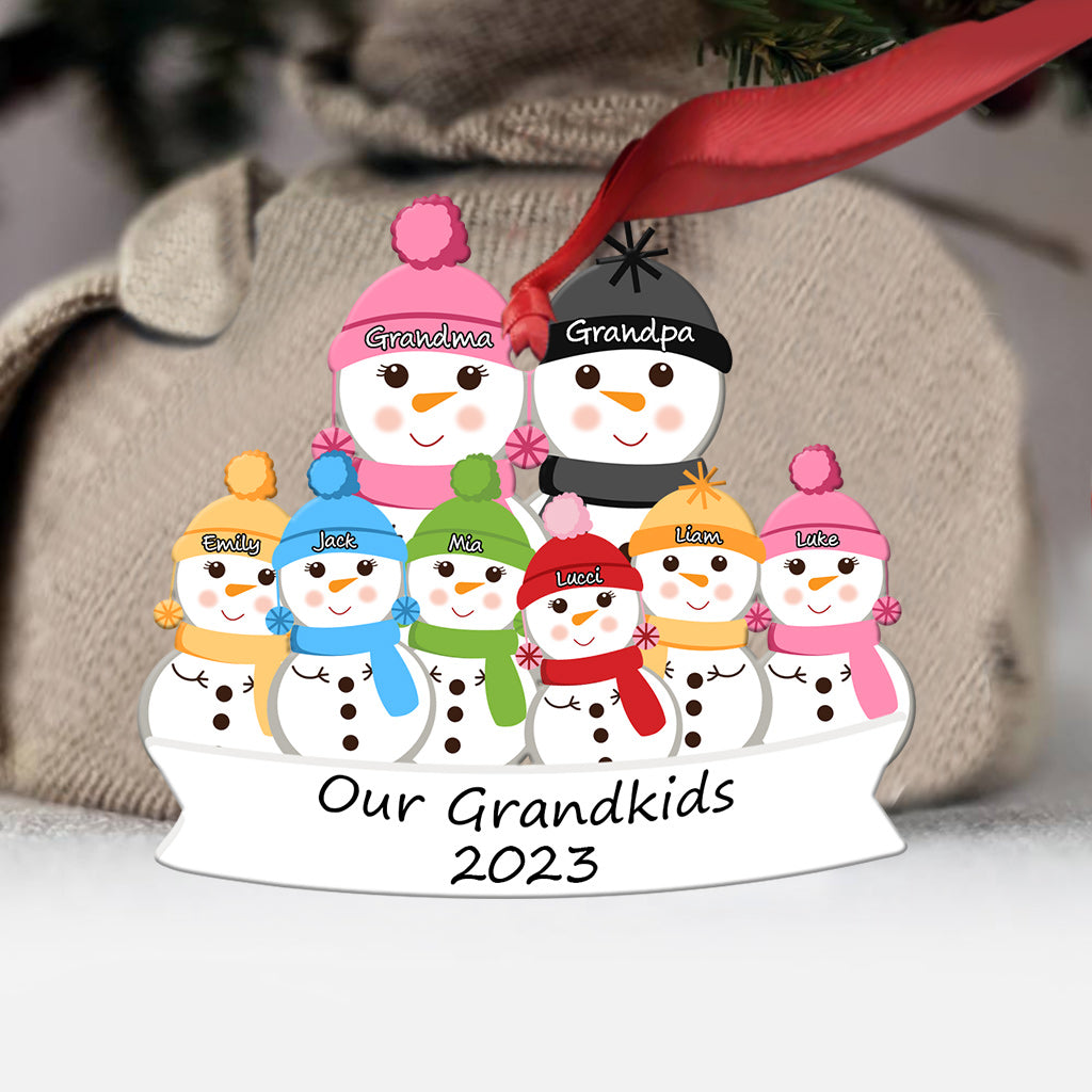 Our Grandkids Cute Snowman - Personalized Grandma Ornament