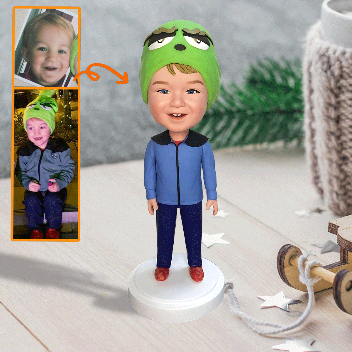 Figurine à tête branlante personnalisée pour enfant - Mignonne - Enfant